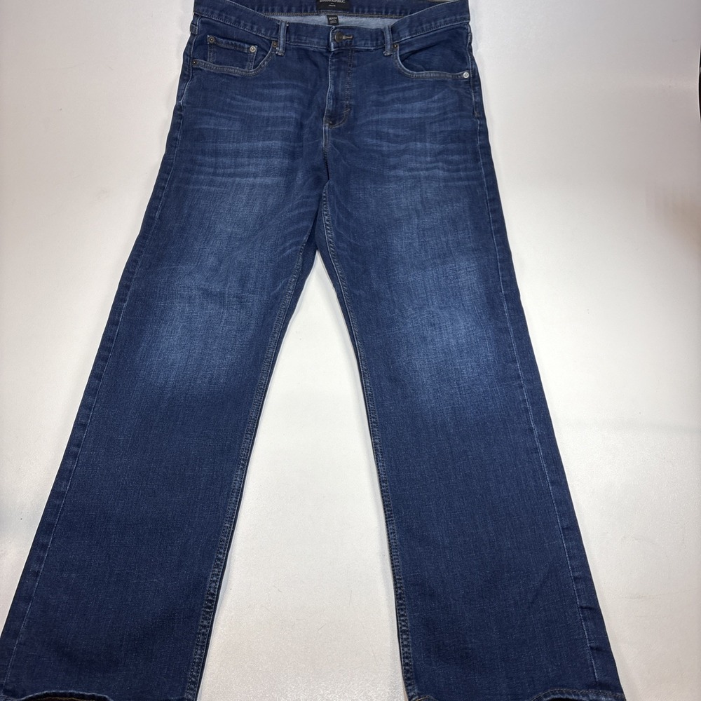 Banana Republic Jeans Men 36x34 Blue Tapered Leg Preppy Stretch Denim Casual
